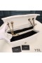Yves Saint Laurent Médio Loulou Cadeia De Saco Em Y De Matelassê De Couro Branco/Ouro