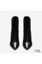 Yves Saint Laurent Opyum Botas Em Couro envernizado com a Prata Calcanhar Preto