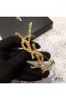 Yves Saint Laurent Opyum Broche Em Bambu, Metal, Ouro