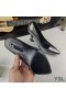 Yves Saint Laurent Opyum Bombas Em Glitter Couro Preto com Salto Prata
