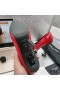 Yves Saint Laurent Opyum Bombas Em Couro Liso Preto com Salto Vermelho