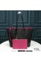 Yves Saint Laurent Shopping Bag Em Couro Preto/Rosa