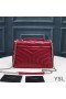 Yves Saint Laurent Pequeno Loulou Cadeia De Saco Em Y De Matelassê De Couro Vermelho/Prata