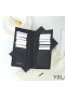 Yves Saint Laurent Pequena Monograma Continental Carteira Em Couro Grained Preto
