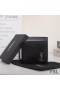 Yves Saint Laurent Pequena Monograma Leste/Oeste Carteira Em Couro Liso Preto/Ouro
