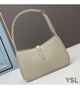 Yves Saint Laurent Le 5 A 7 Hobo Bag Em Python Couro Branco/Ouro