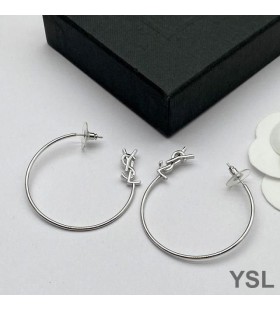 Yves Saint Laurent Opyum Brincos De Argola Em Metal Prata