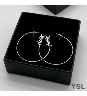 Yves Saint Laurent Opyum Brincos De Argola Em Metal Prata