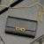 Yves Saint Laurent Le Maillon Cadeia Carteira De Couro Preto Brilhante