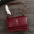 Yves Saint Laurent Médio E Pôr Do Sol Cadeia Bolsa Em Couro Vermelho/Ouro