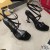 Yves Saint Laurent Opyum Sandálias de Cetim e Strass Preto Com Salto Preto