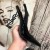 Yves Saint Laurent Opyum Slingback, Bombas De Patente de Couro Preto com Salto Preto