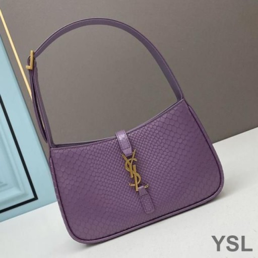 Yves Saint Laurent Le 5 7 Hobo Táska Python Bőr Lila/Arany