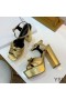 Yves Saint Laurent Candy Platform Szandál A bőröv Íj Csomót Arany