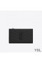 Yves Saint Laurent Fragments Zipped Bifold Wallet In Grained Matelasse Leather Black