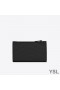 Yves Saint Laurent Fragments Zipped Bifold Wallet In Grained Matelasse Leather Black