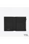 Yves Saint Laurent Fragments Zipped Bifold Wallet In Grained Matelasse Leather Black