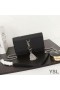 Yves Saint Laurent Kate Lánc Pénztárca Tassel A Textúrázott Bőr, Fekete/Ezüst