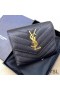 Yves Saint Laurent Monogram Trifold Kártya Esetében Szemű Matelasse Bőr Fekete/Arany