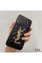 Yves Saint Laurent Monogram iPhone Esetében A Matelasse Báránybőr Fekete/Arany