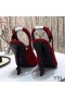 Yves Saint Laurent Opyum Slingback Szivattyúk Velúr Fekete Sarok Piros