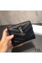 Yves Saint Laurent Kis Boríték Trifold Tárcáját Szemű Matelasse Bőr Fekete/Arany