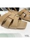 Yves Saint Laurent Tribute Lapos Szandált A Lakkbőr Khaki