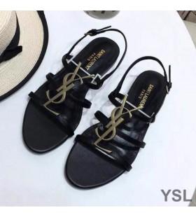 Yves Saint Laurent Cassandra Nyitott Szandál A Sima Bőr Fekete