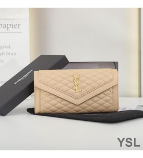 Yves Saint Laurent Nagy Gaby Fedél Tárca A Steppelt Báránybőr Sárgabarack/Arany