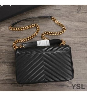 Yves Saint Laurent Közepes Főiskola Lánc Táska Kivert Matelasse Bőr Fekete/Arany