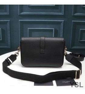 Yves Saint Laurent Közepes Universite Táska Textúrázott Bőr, Fekete/Arany