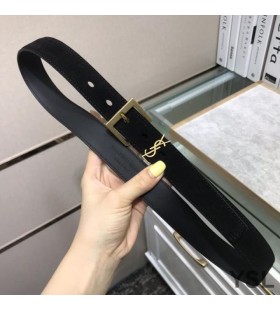 Yves Saint Laurent Monogram Öv Csat Szögletes A Velúr Fekete/Arany
