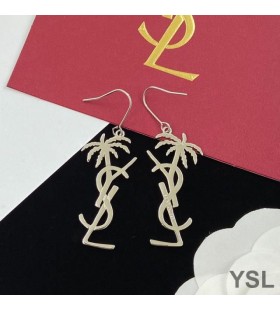Yves Saint Laurent Opyum Medál, Fülbevaló Palm Fa, Fém, Ezüst