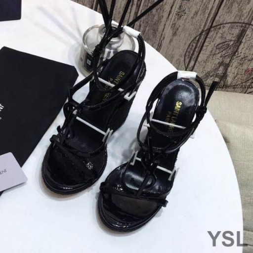 Yves Saint Laurent Cassandra Ding Espadrilles A I Leathar Dubh