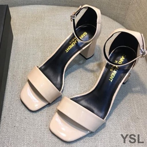 Yves Saint Laurent Loulou 70 Sandals I Leathar Paitinne Apricot