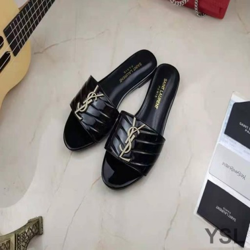 Yves Saint Laurent Monogram Sleamhnáin I Matelasse Paitinne Leathar Dubh