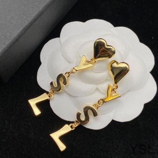 Yves Saint Laurent Opyum Earrings Croí I Miotail Ór