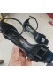 Yves Saint Laurent Ómra Sandals Paitinne Leathar Dubh