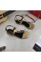 Yves Saint Laurent Cassandra Sandals Maol le Toehold Lúb Sa Smooth Leathar Óir