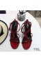 Yves Saint Laurent Cassandra Sandals Paitinne Leathar Dearg