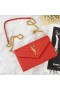 Yves Saint Laurent Clúdach Slabhra Sparán I Textured Matelasse Leathar Red/Gold