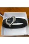 Yves Saint Laurent Croí Crios I Grained Leathar Dubh/Silver