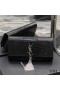 Yves Saint Laurent Kate Clutch le Tassel I Crogall Cabhraithe Leathar Dubh/Silver