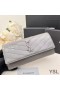 Yves Saint Laurent Mór Cassandra Bifold Sparán I Rocach Matelasse Leathar Grey