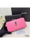 Yves Saint Laurent Mór Cassandra Deconstruct Zip Timpeall Sparán Crogall Cabhraithe Leathar Rose