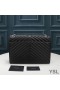 Yves Saint Laurent Mór Clúdach Slabhra Mála I Textured Matelasse Leathar Dubh/Silver