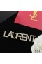 Yves Saint Laurent Lógó Bracelet atá Leagtha I Miotail agus Criostail Silver