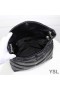 Yves Saint Laurent Meánach Loulou Puffer Mála Cuilteáilte I Lambskin Dubh/Silver