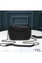 Yves Saint Laurent Mion Lou Mála Ceamara I Textured Matelasse Leathar Dubh/Silver