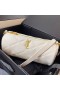 Yves Saint Laurent Mion Sade Feadán Mála Cuilteáilte I Lambskin Bán